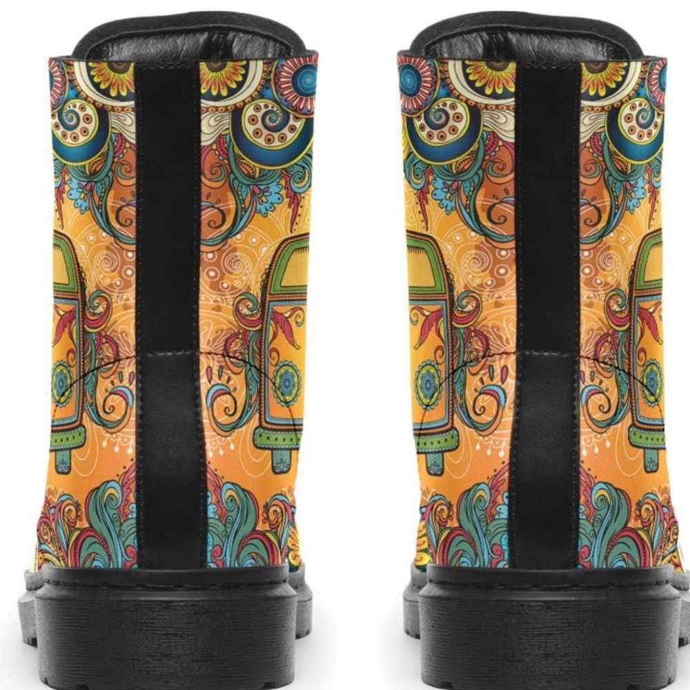 Yes We Vibe Colorful Hippie Van Boots, Size 6, Excellent Condition - Picture 5 of 11